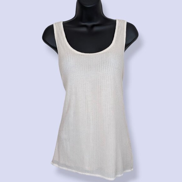 Banana Republic Heritage Herringbone Cut Out Top - Picture 1 of 6